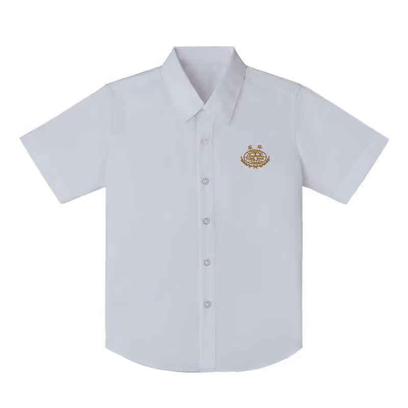 校服幼儿园新款男女长短袖衬衫 新款幼儿园/小学(男短衬衫) 尺寸偏大