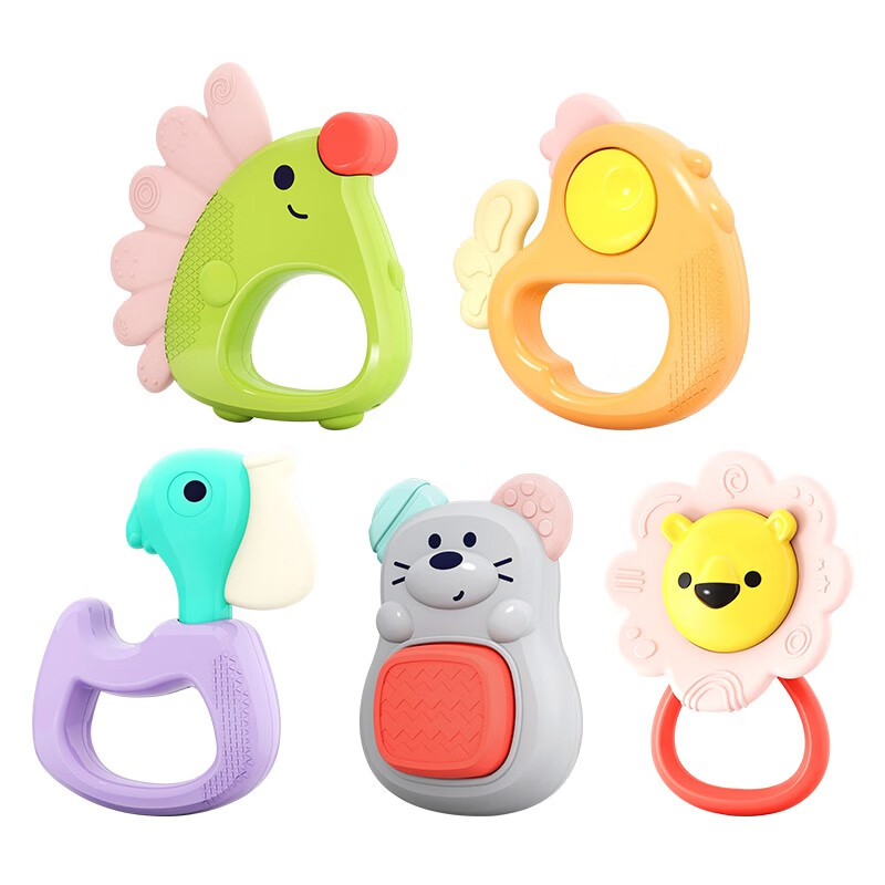 汇乐c318汇乐森林宝贝牙胶可咬婴幼儿玩具可水煮摇铃0-3-6个月宝宝