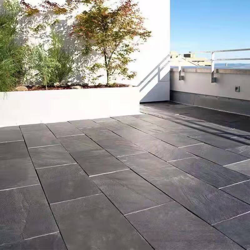 嗣音天然青石板复古别墅庭院子广场室外公园路面滑色户外阳台地砖