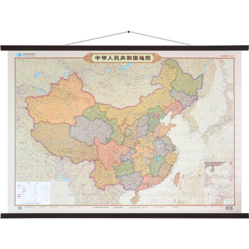 1:450万中国地图仿估版膜图2018版
