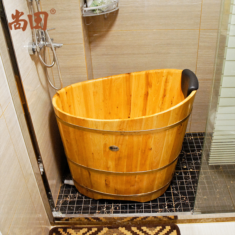尚田木桶浴桶成人圆形实木沐浴盆泡澡桶STB-033鸭蛋桶洗澡缸淋浴房桶