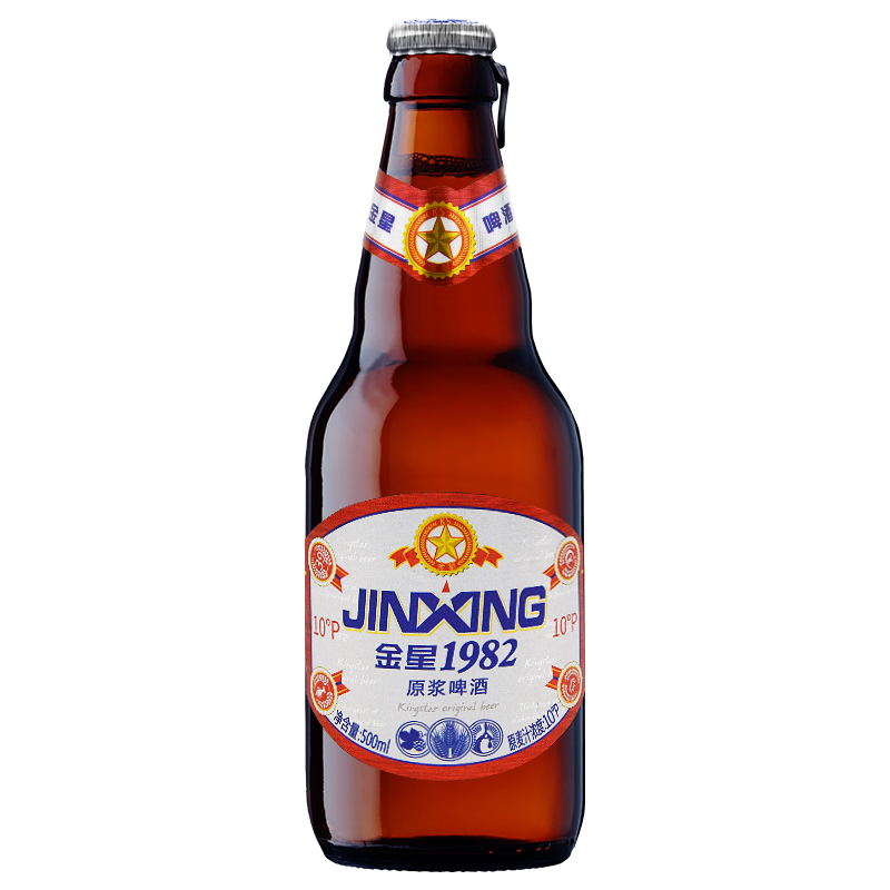 金星啤酒1982大师精酿原浆500ml*12瓶红10度口感醇厚泡沫丰富年货整箱