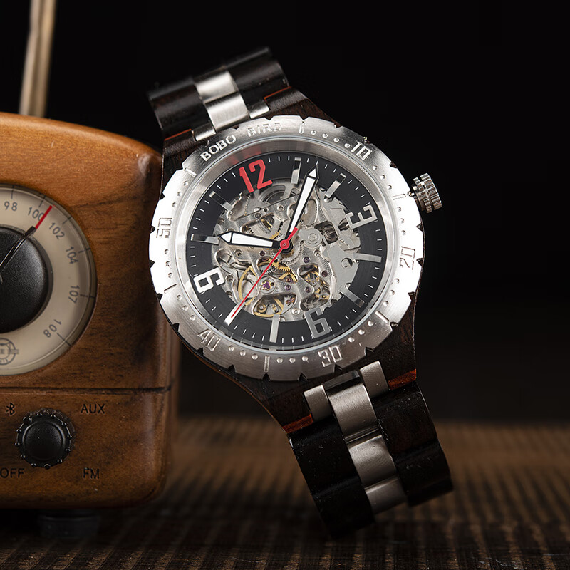 bobobird波波鸟手表男士机械表全自动机械手表学生学院复古风镂空个性