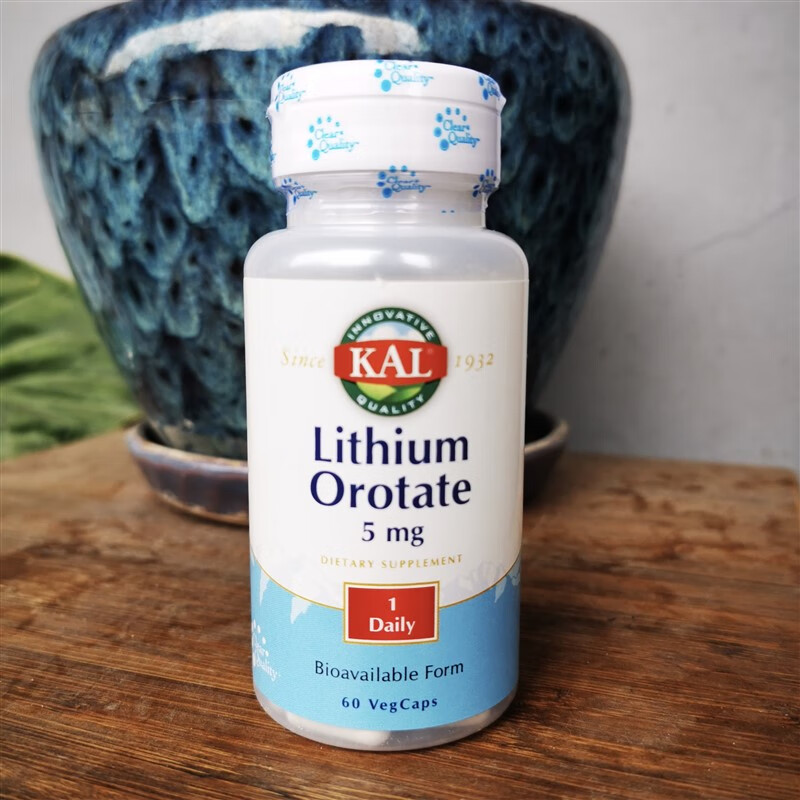 美国kal lithium orotate乳清酸锂  5mg 60粒 120粒 白色