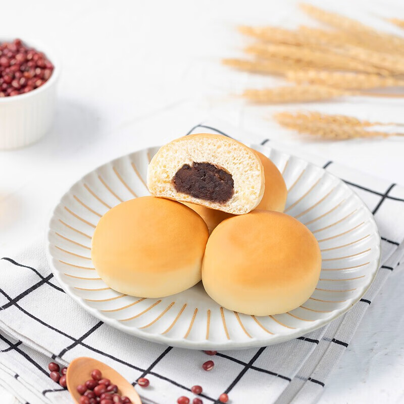 宾堡(bimbo) 皇家芝心豆沙面包850g 休闲零食营养早餐夹心小面包代餐