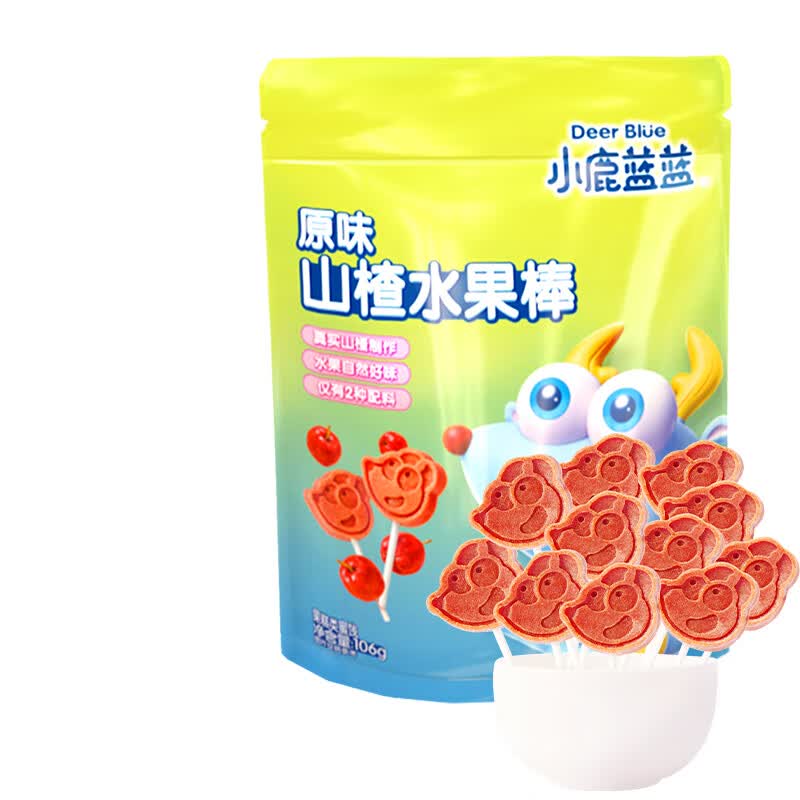 小鹿蓝蓝山楂棒棒糖 宝宝零食营养健康鲜果打浆膳食纤维3岁以上 【原味】一袋8-10支怎么看?