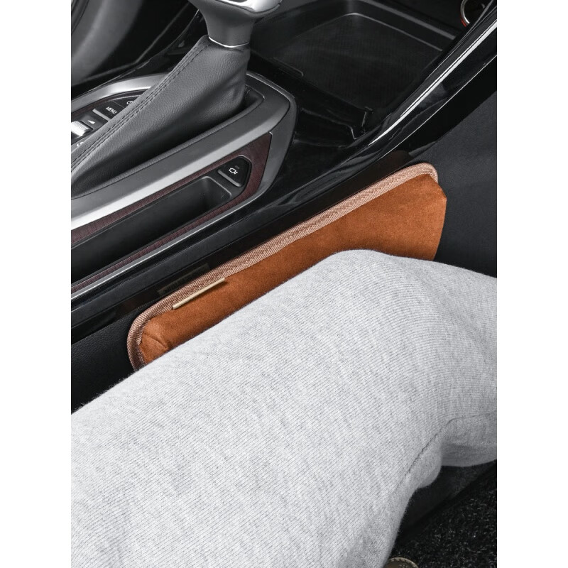 开车腿部靠垫加长翻毛皮汽车腿托支撑车载座椅护膝盖枕前排主驾驶 翻毛灰方款-腿部靠垫【柔软贴身