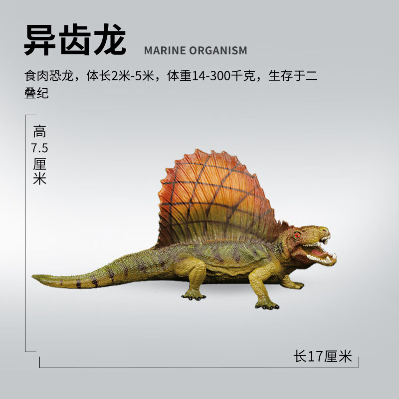 南方巨兽龙大号恐龙玩具胶软男孩儿童仿真模型 s040异齿龙【软胶远古