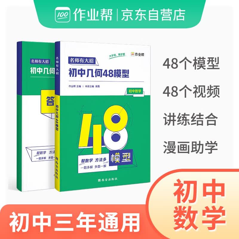 【2023新版可选】初中几何48模型 作业帮名师有大招 初中中考函数几何模型数学压轴题与解题 七八九年级通用初中几何辅助线 初中几何48模型