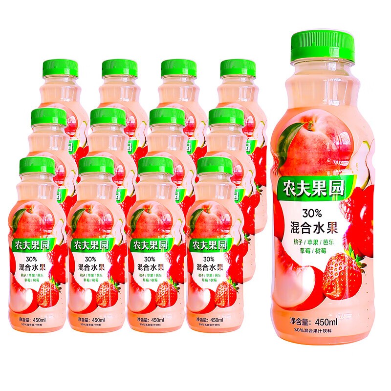 京东特价app:农夫山泉 农夫果园500ml30%混合果蔬胡萝卜橙子菠萝芒果