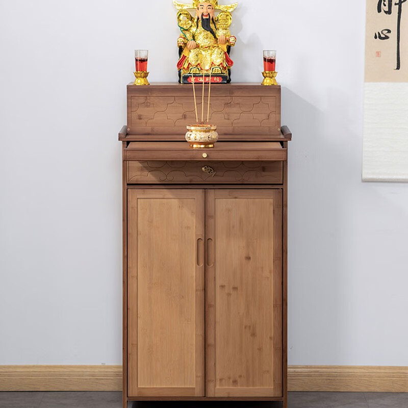 亿莱镁盛新中式家用实木香案佛柜佛台佛桌拜神烧香神柜供台柜 茶色45