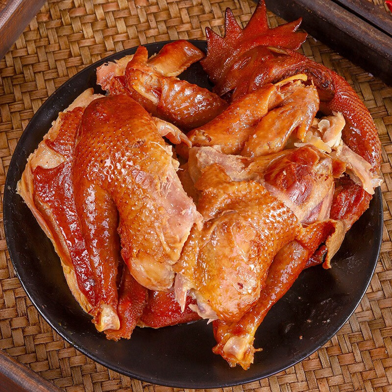 史口史口烧鸡山东东营特产熟食腊味开袋即食休闲零食2年半鸡 酱味卤食