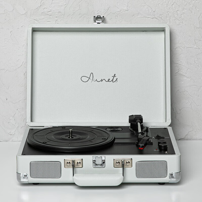 埠帝黑胶唱片机复古留声机唱机播放器音响生日礼物客厅蓝牙音箱 白色