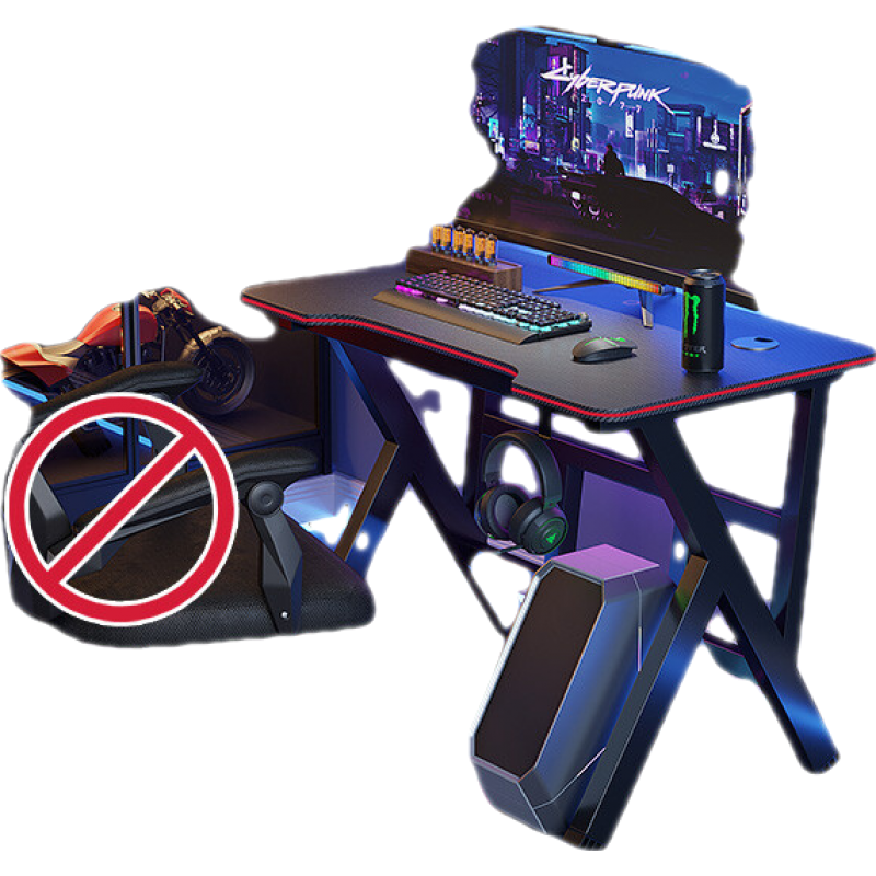 电脑台式桌家用简易卧室桌子简约现代学生书桌 40mm加粗钢腿+送耳机挂钩碳纤维面黑腿80