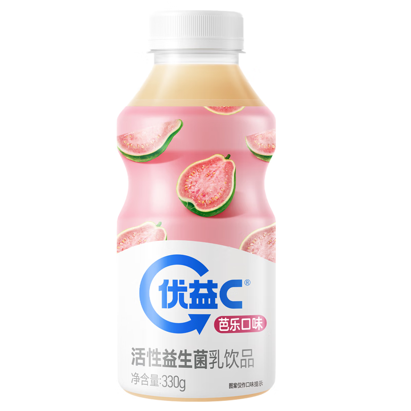 蒙牛优益c活性乳酸菌饮品6瓶装330ml低温冷藏芭乐青椰味饮料整箱 芭乐