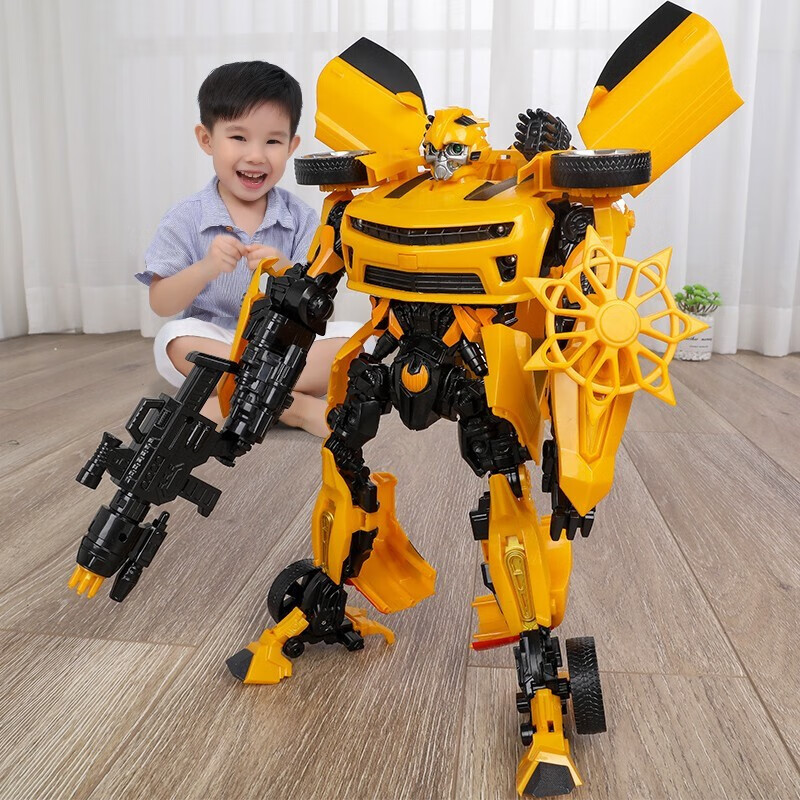 糖米变形玩具金刚合金金属大黄蜂汽车人机器人儿童男孩玩具节日生日礼物