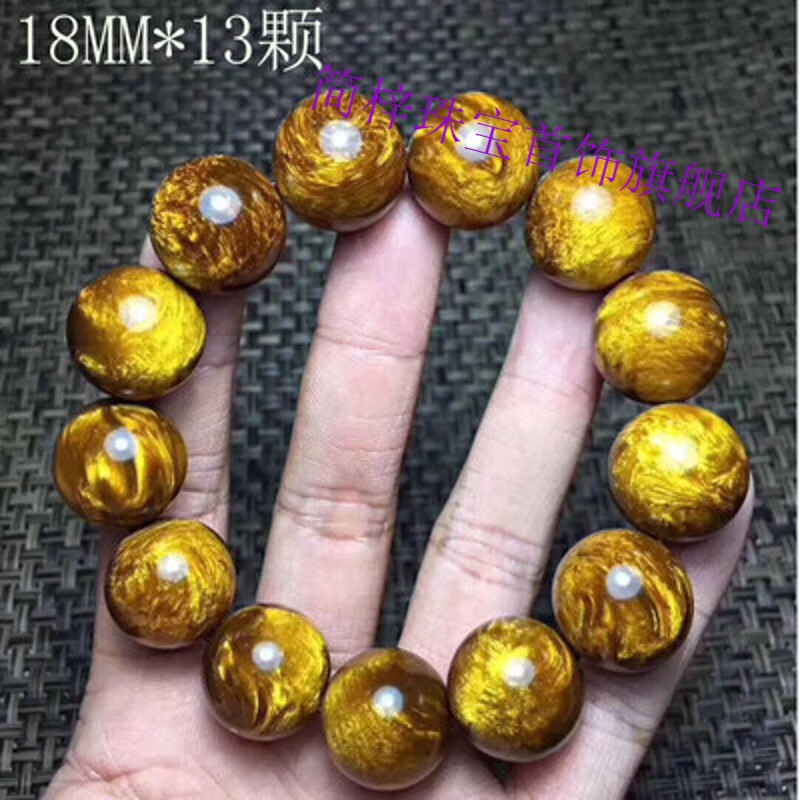 简梓金丝海柳手串 高密黑珊瑚手链 2.