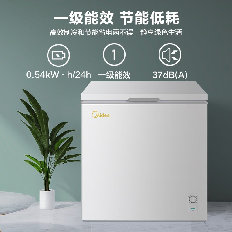 美的(Midea)203升 冷藏冷冻转换冰柜 家商用大冷柜 一级能效 节能  卧式冰箱 BD/BC-203KMD(E)