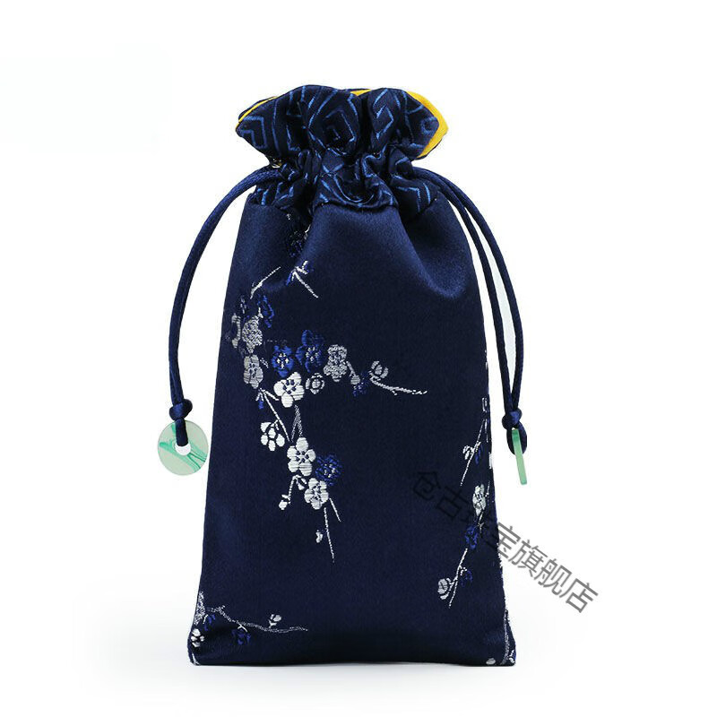 梅花手机袋珠宝首饰袋锦囊小布袋饰品收纳袋礼品包装袋 宝蓝色梅花
