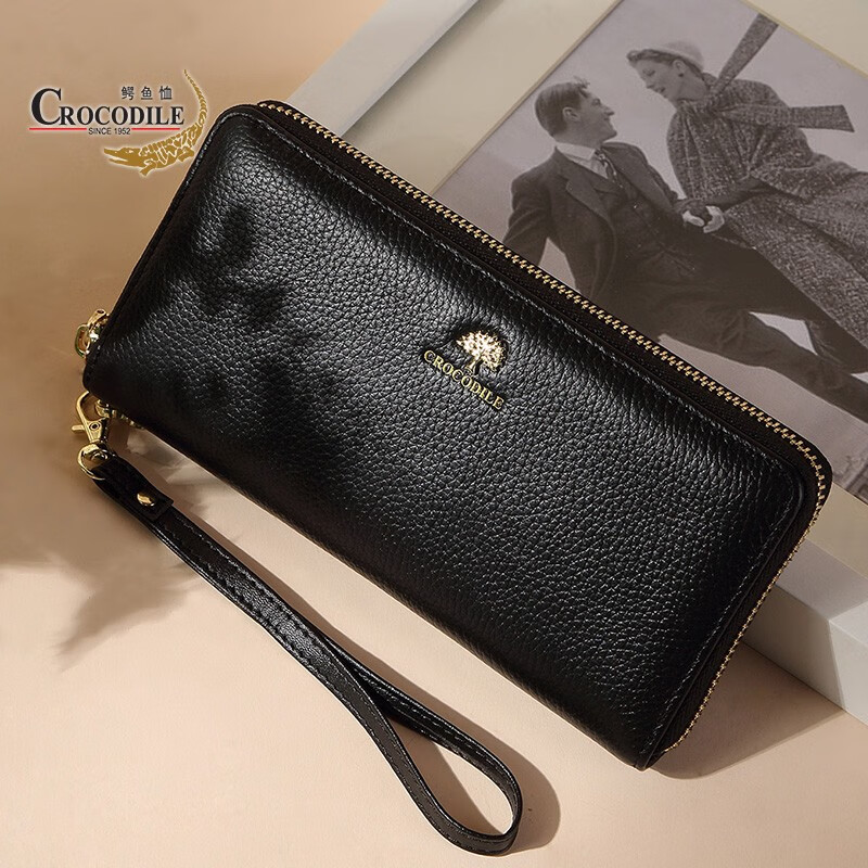鳄鱼恤女士长款钱包头层牛皮手拿包女大容量真皮钱包女手包拉链手抓包