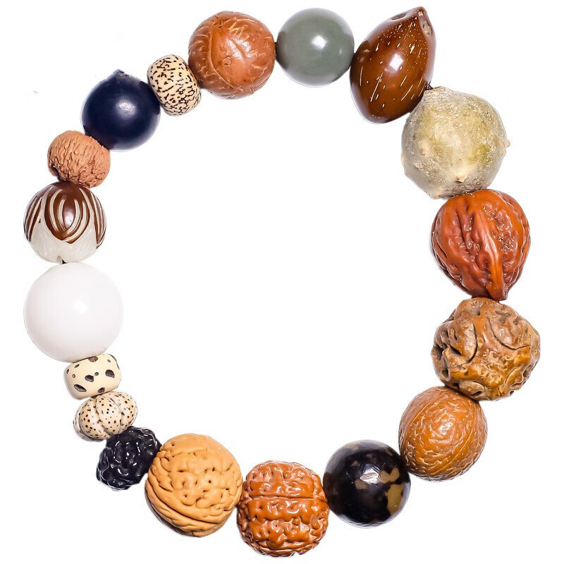 石俞记 多宝手串菩提十八子天然配饰原籽桃核莲花菩提