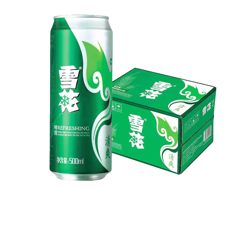 雪花清爽啤酒10度500ml*12灌听装高度啤酒罐装