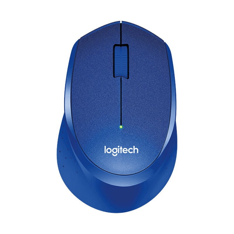 罗技（Logitech）无线鼠标 M330 无线静音外设 舒适曲线 蓝色