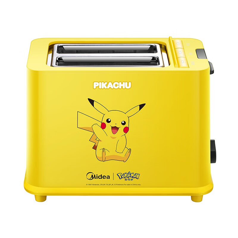 美的(Midea)多士炉面包机烤三明治面包片机全自动家用小型2片吐司机早餐 皮卡丘萌系 MT-RP2L09W2