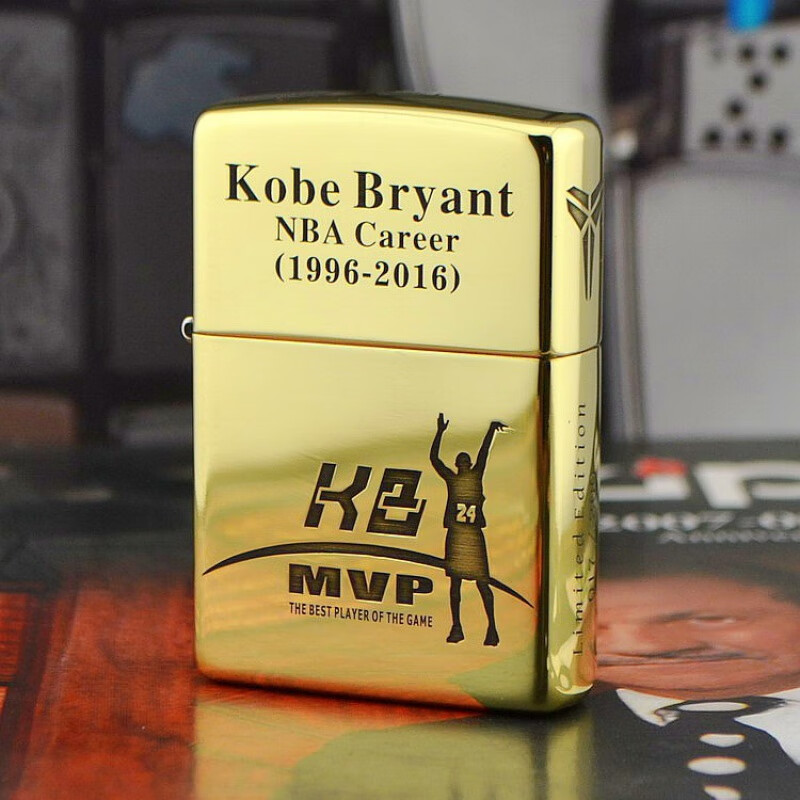 zippo zippo芝宝打火机正版铜古银 篮球nba湖人队布莱恩特 黄铜款 送