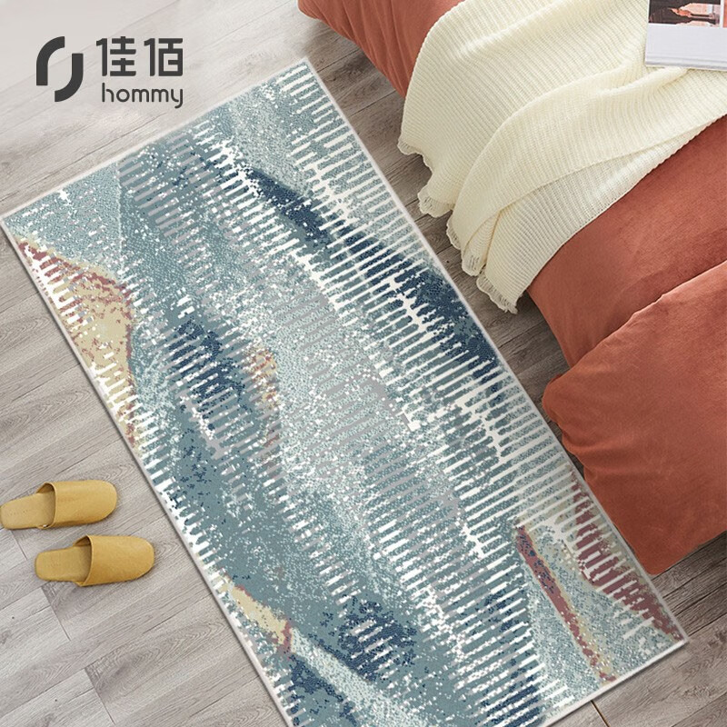 佳佰 新中式 地毯 地垫 床边毯 卧室地毯 瑜伽垫 飘窗垫 玄关 茶几地毯 小地毯 亨瑞HR-01 80*150cm