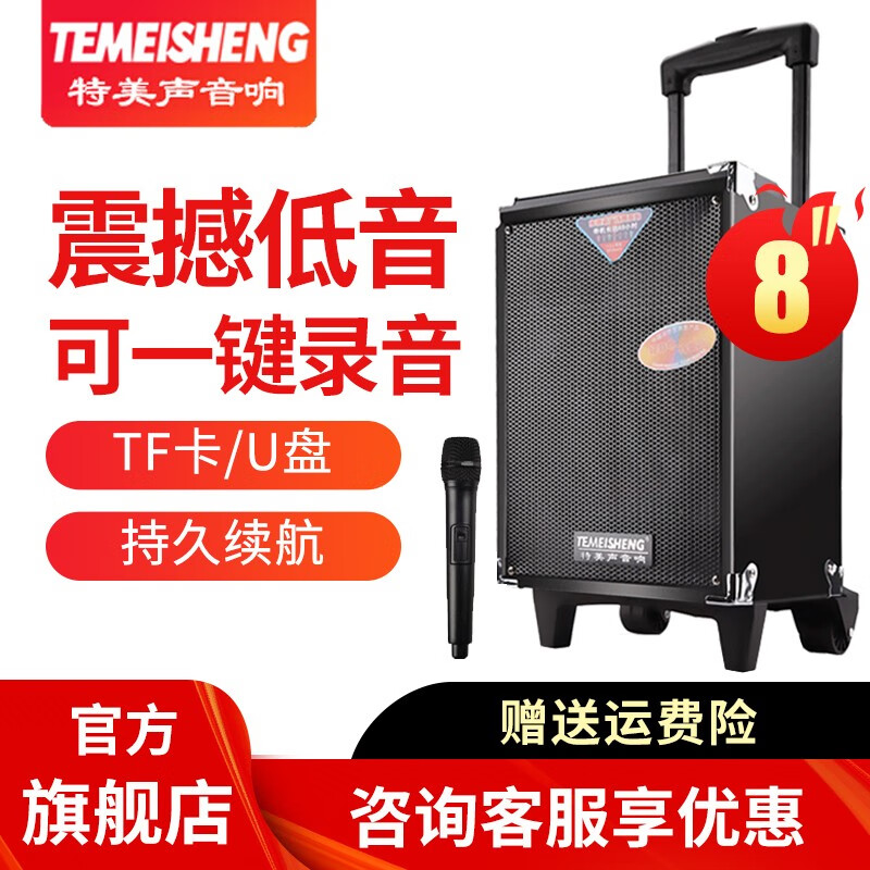 特美声(temeisheng) a8-2t广场舞音响户外k歌大功率便携式蓝牙移动