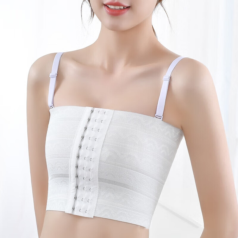 胸部固定带压胸防震术后压力绷带束胸带弹力运动大胸显小裹胸 *白色