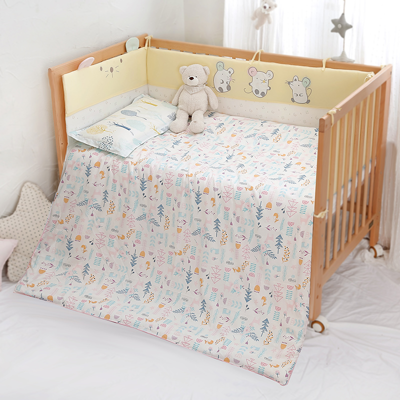 棉花堂梭织被套婴儿童床上用品纯棉幼儿园宝宝小孩床品被罩单件春夏薄  秘密花园 150*120cm