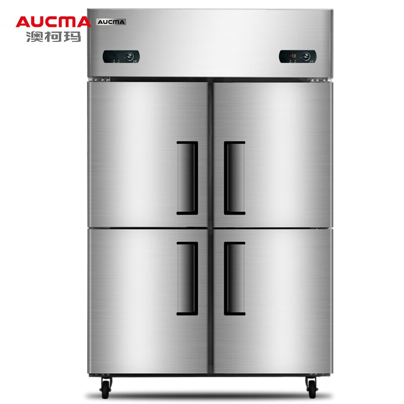 澳柯玛（AUCMA）四开门商用冰箱厨房 立式冷藏冷冻保鲜冰柜 食堂饭店专用 不锈钢双温陈列柜 VCF-860D4