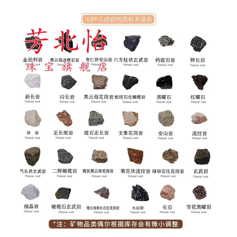 芳北怡天然岩石标本三大岩地质地理教学矿标火成岩沉积岩变质岩矿物