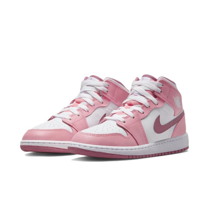 耐克(nike) air jordan 1 mid aj1 gs 乔1 篮球鞋 粉白dq8423-616 35.