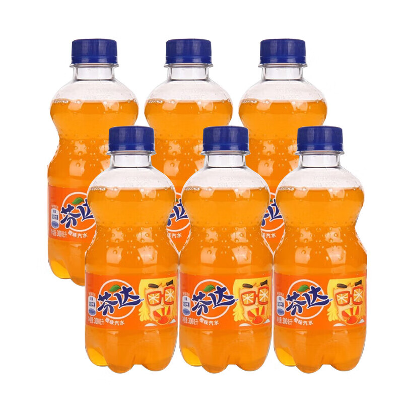 可口可乐（Coca-Cola）汽水碳酸饮料300ml小瓶装系列 芬达300ml*6瓶