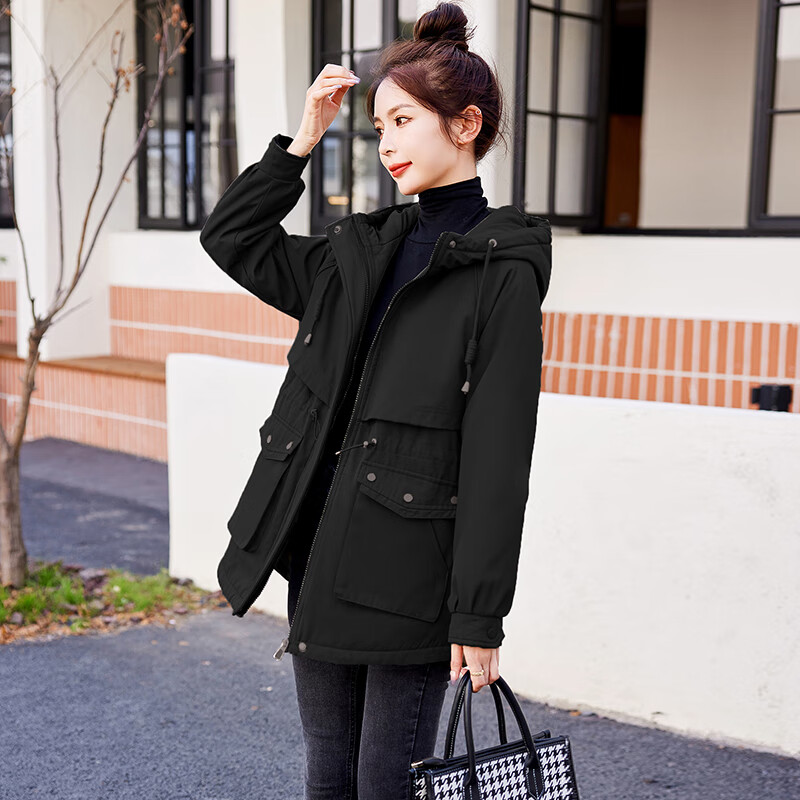 派克服女2022冬季新款韩版宽松加绒加厚棉衣外套清雅若兰女装今年流行