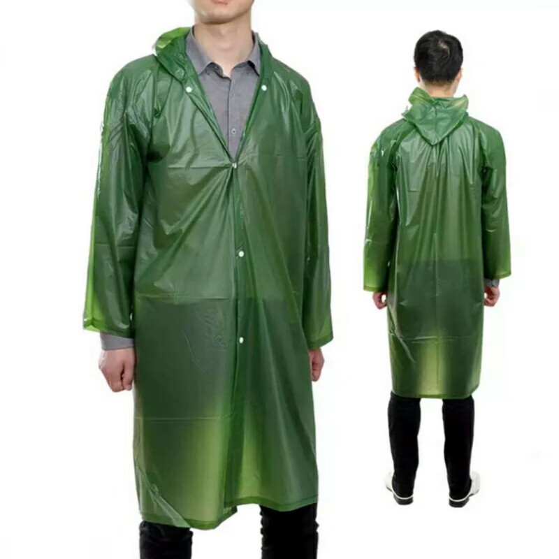 雨衣分体连体雨衣套装男女士款骑行徒步旅游雨衣雨裤长雨衣 牛筋风衣款雨衣.军绿色