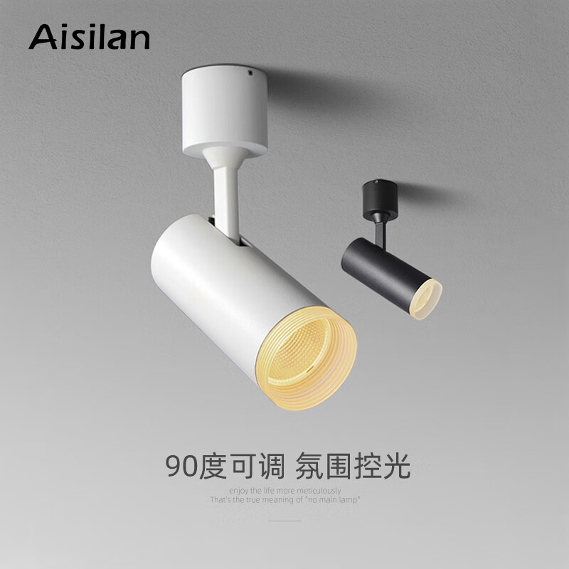 爱斯兰 LED明装射灯现代简约筒灯会议室服装店背景墙灯饰 小号7W 白色（美国科锐芯片） 暖光怎么样,好用不?