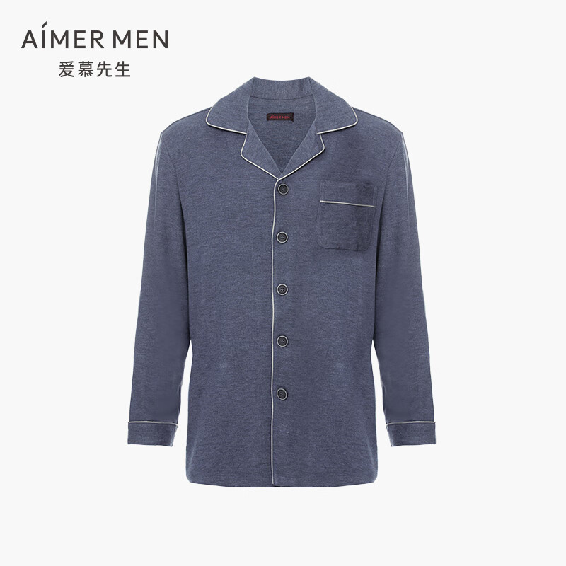 men)爱慕先生20aw天竺绒家居翻领开衫长袖男士秋冬睡衣上衣ns41d641