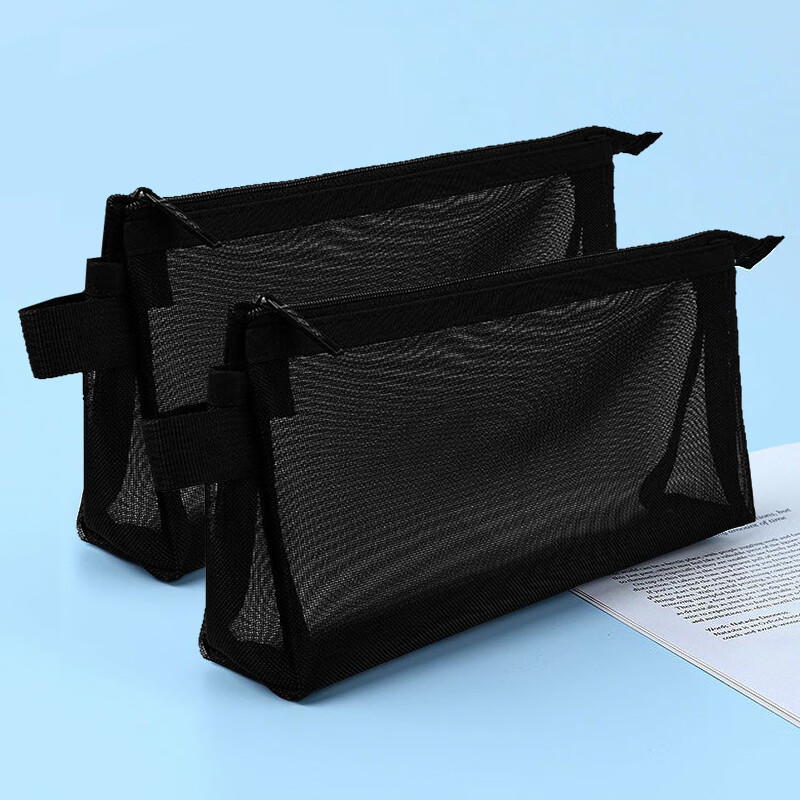 笔袋小学初高中生ins高颜值小众大容量手提大容量 加厚船型笔袋 黑色