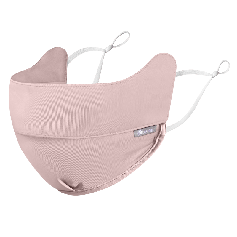 UV100冰絲防曬口罩男女春夏季防紫外線遮陽透氣護眼角面罩21564薄紅色