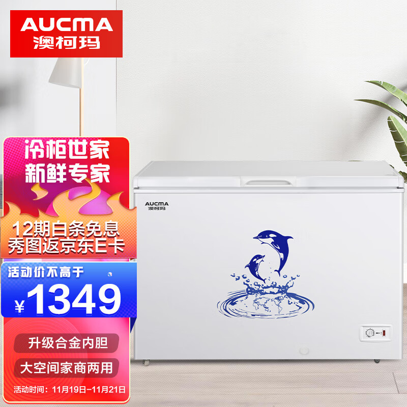 澳柯玛（AUCMA）307升家用商用大容量冰柜  商用雪糕大冰箱 冷藏冷冻转换顶开门冷柜  以旧换新 BC/BD-307HNE