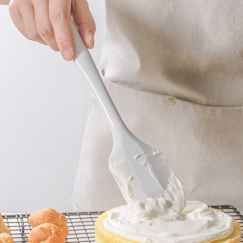 日本进口Cakeland一体式硅胶刮刀搅拌刀蛋糕奶油抹刀刮板耐高温铲刀烘焙工具 大号