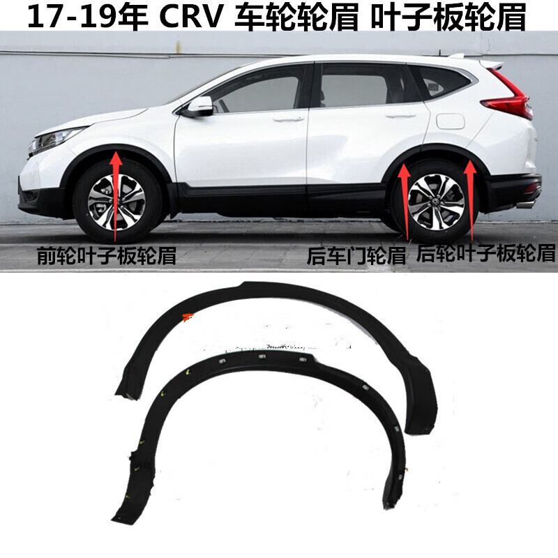 凯斯盛达适用于点粒 本田17 18 19年crv车轮轮眉 前后轮叶子板轮眉 防