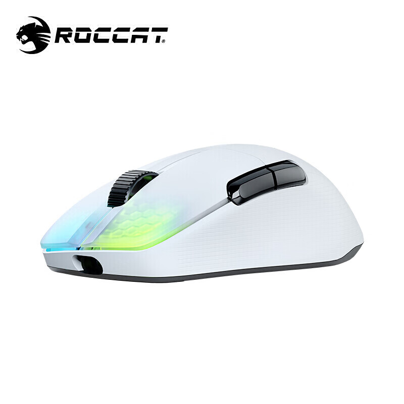 冰豹 Roccat 魔幻豹KONE PRO AIR鼠标 电竞 游戏 吃鸡 DC RGB 轻量化 三模 无线 白色