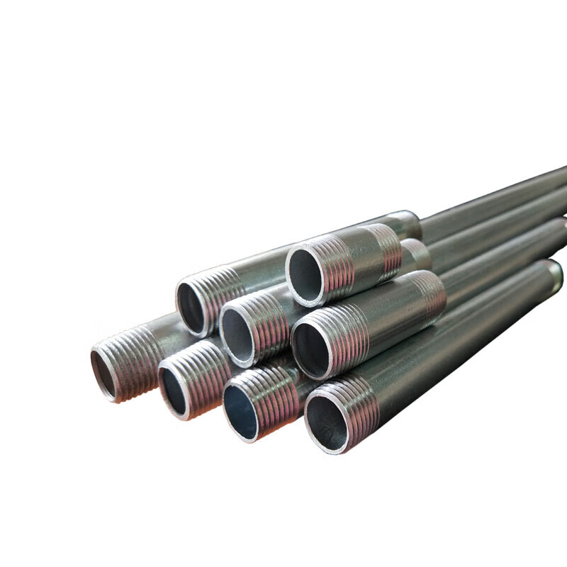 梦茜儿6分镀锌管外丝螺纹钢管套丝双头丝对丝加厚晾衣架铁管带牙外径2