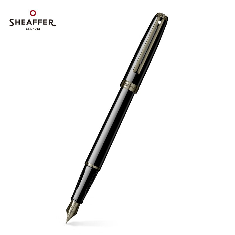 犀飞利（Sheaffer）钢笔礼盒套装 序曲系列 签字练字笔 书法绘画艺术收藏礼品馈赠 黑珐琅白夹(M尖)