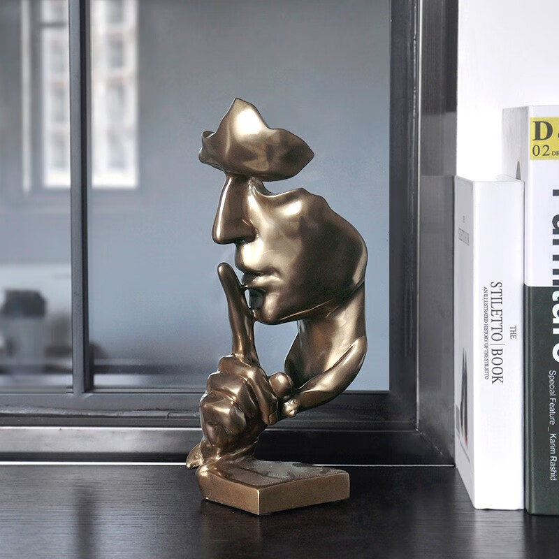 忆往昔勿言抽象雕塑办公室桌面摆设北欧简约家居勿语雕塑摆件沉默是金